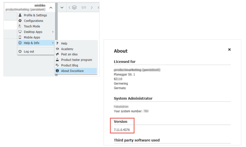 Check DocuWare Version